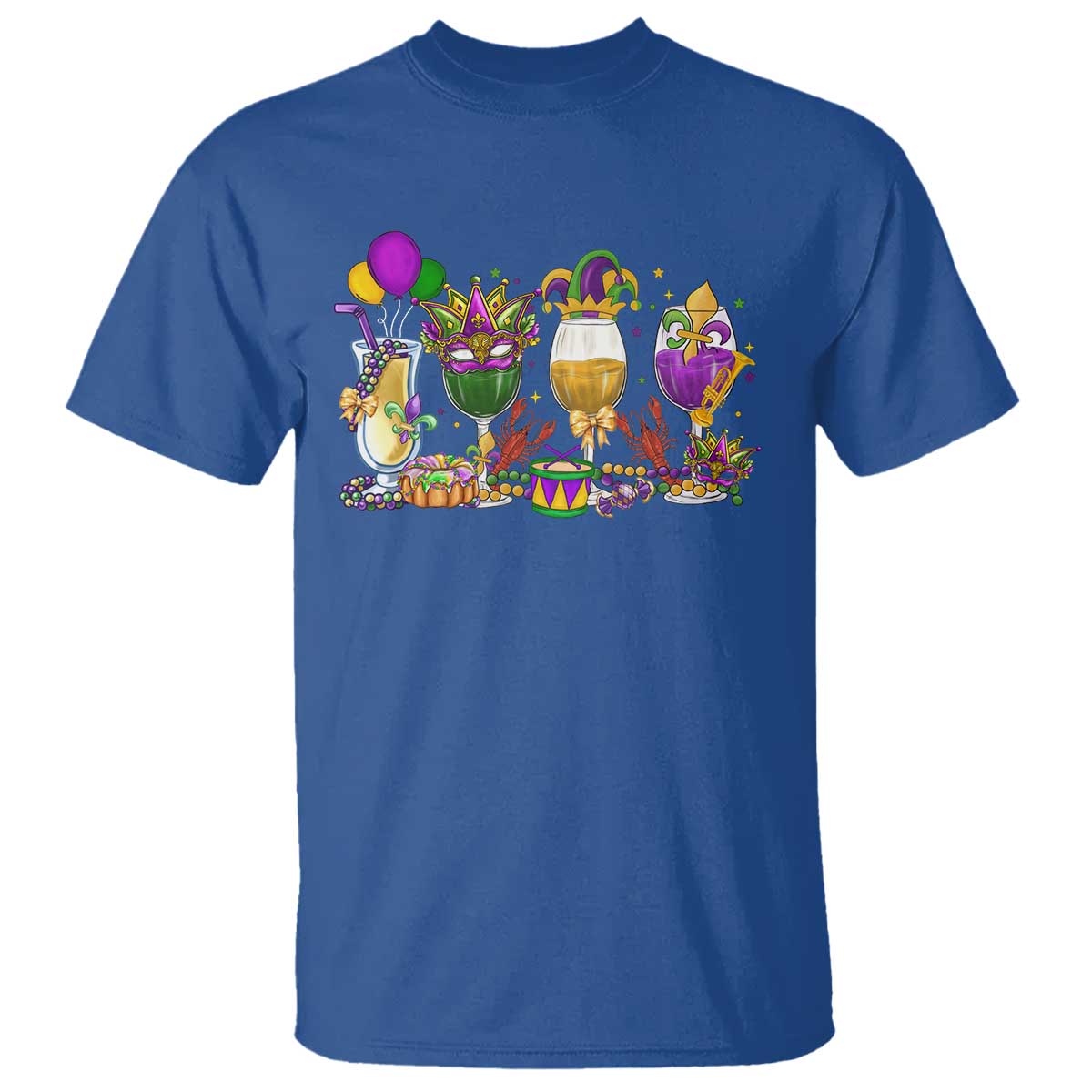 Mardi Gras Drinking Party T Shirt Fat Tuesday Wine Beads Carnival