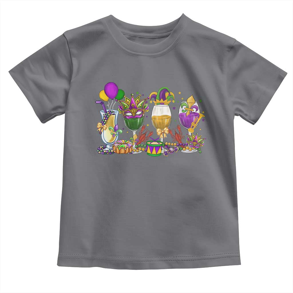 Mardi Gras Drinking Party Toddler T Shirt Fat Tuesday Wine Beads Carnival