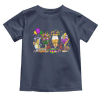 Mardi Gras Drinking Party Toddler T Shirt Fat Tuesday Wine Beads Carnival