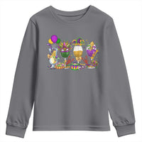 Mardi Gras Drinking Party Youth Sweatshirt Fat Tuesday Wine Beads Carnival