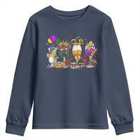 Mardi Gras Drinking Party Youth Sweatshirt Fat Tuesday Wine Beads Carnival
