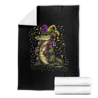 Mardigator Mardi Gras Throw Blanket Alligator Louisiana New Orleans Party Custume Beads - Wonder Print Shop