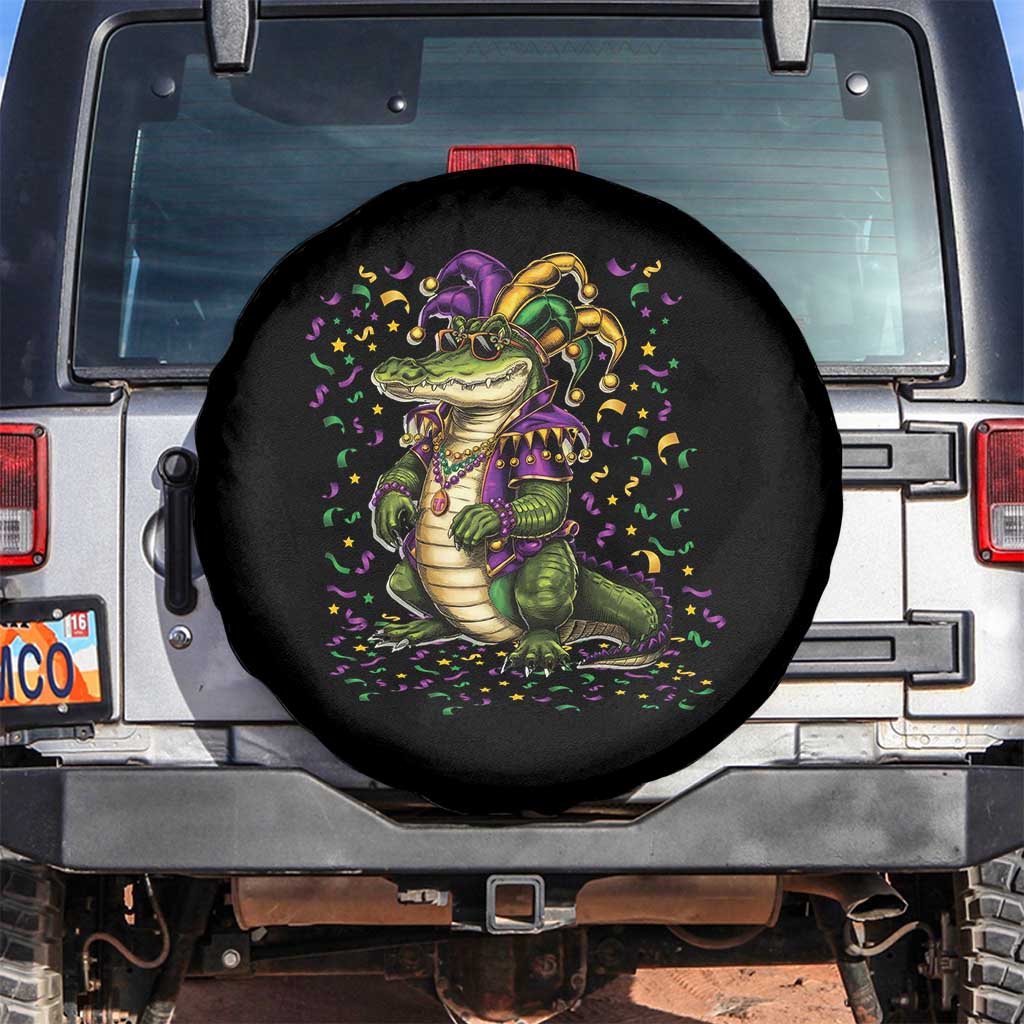 Mardigator Mardi Gras Spare Tire Cover Alligator Louisiana New Orleans Party Custume Beads - Wonder Print Shop
