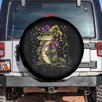 Mardigator Mardi Gras Spare Tire Cover Alligator Louisiana New Orleans Party Custume Beads - Wonder Print Shop