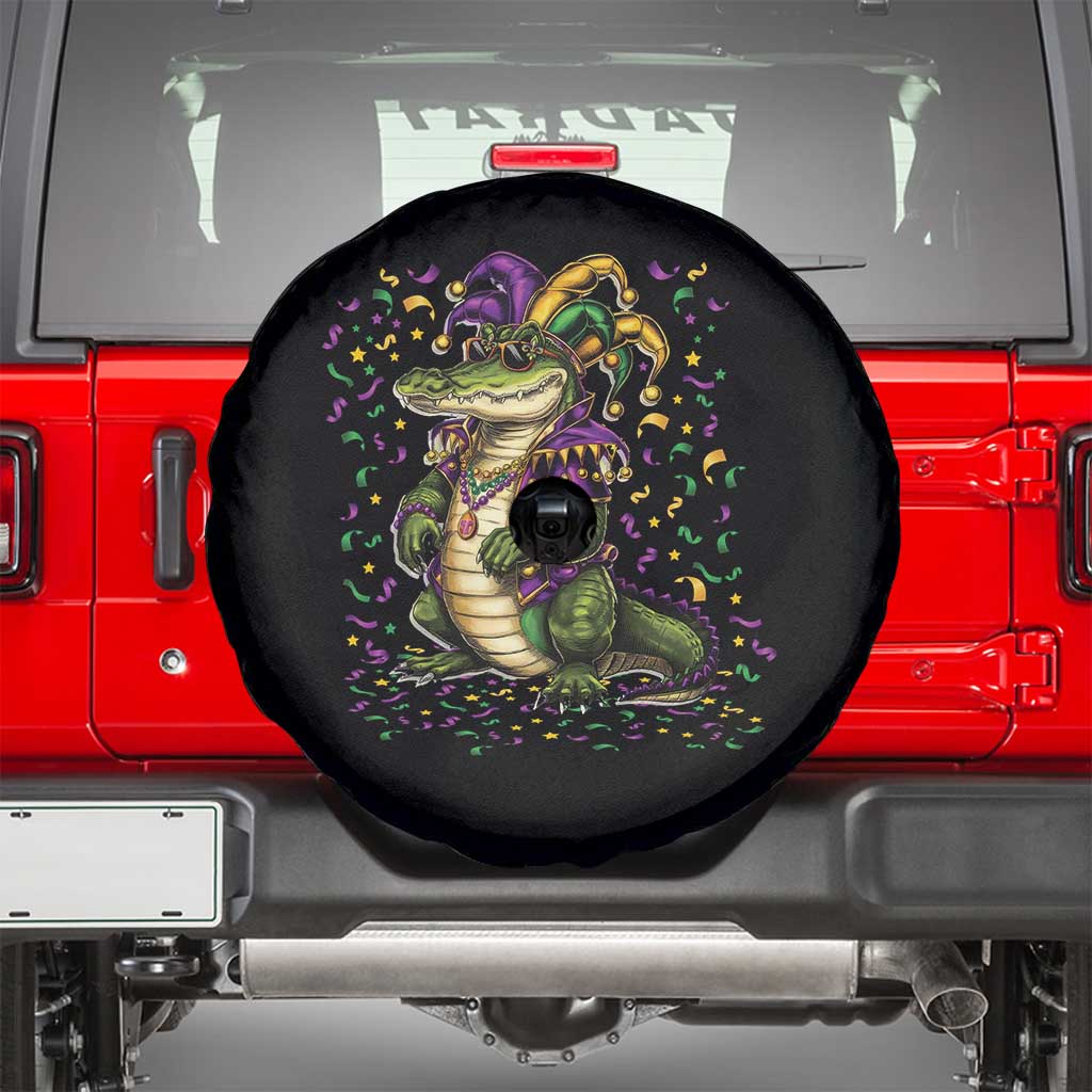 Mardigator Mardi Gras Spare Tire Cover Alligator Louisiana New Orleans Party Custume Beads - Wonder Print Shop