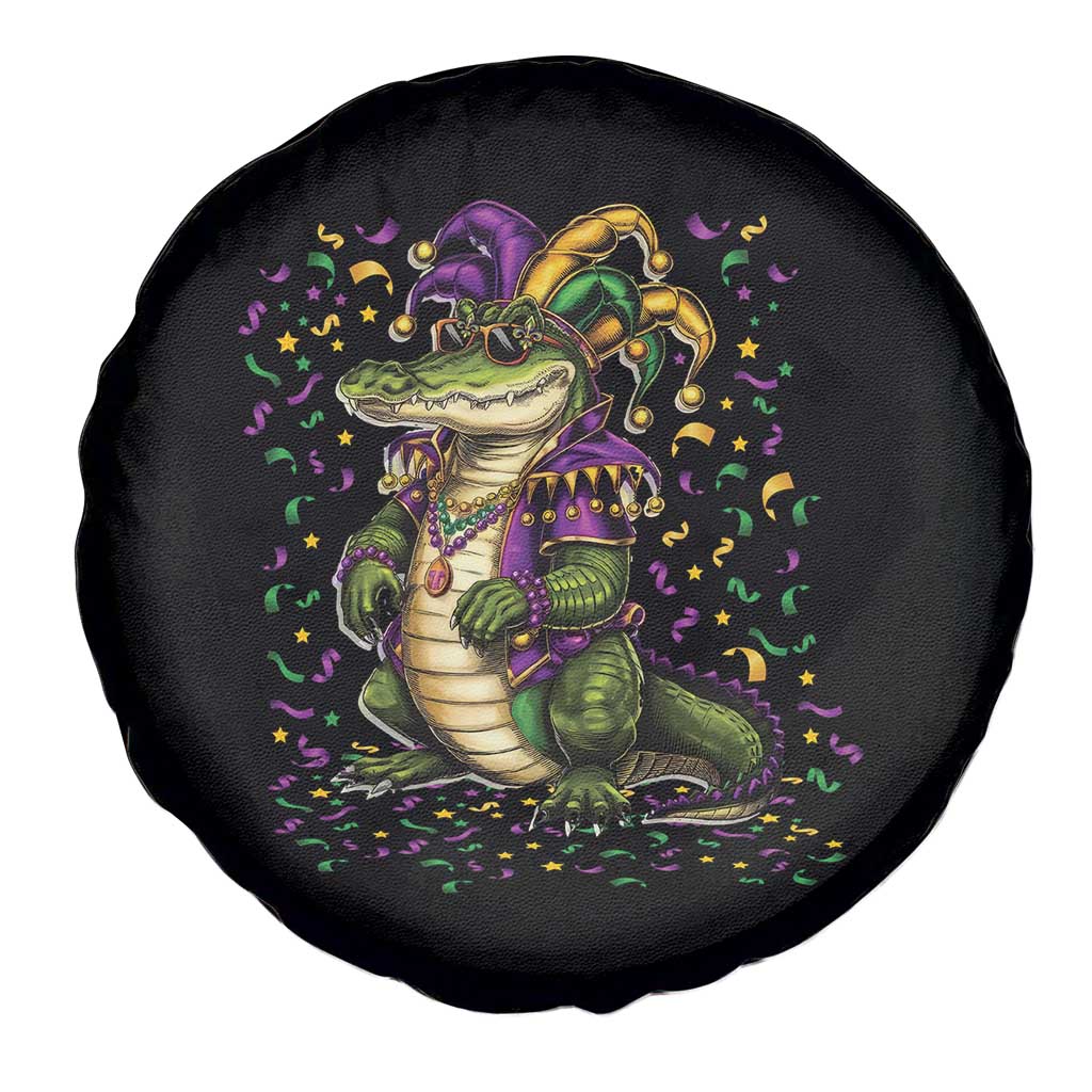 Mardigator Mardi Gras Spare Tire Cover Alligator Louisiana New Orleans Party Custume Beads - Wonder Print Shop