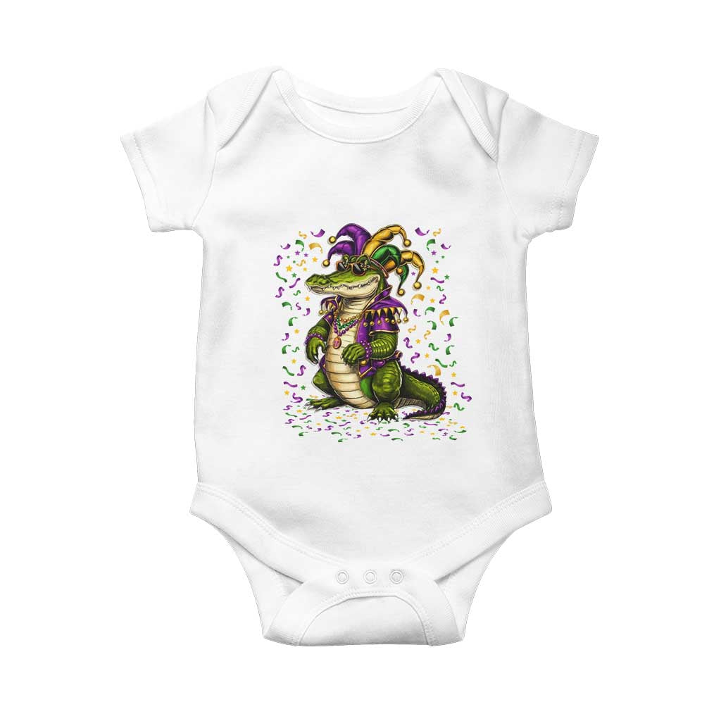 Mardigator Mardi Gras Baby Onesie Alligator Louisiana New Orleans Party Custume Beads - Wonder Print Shop
