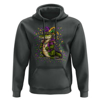 Mardigator Mardi Gras Hoodie Alligator Louisiana New Orleans Party Custume Beads - Wonder Print Shop