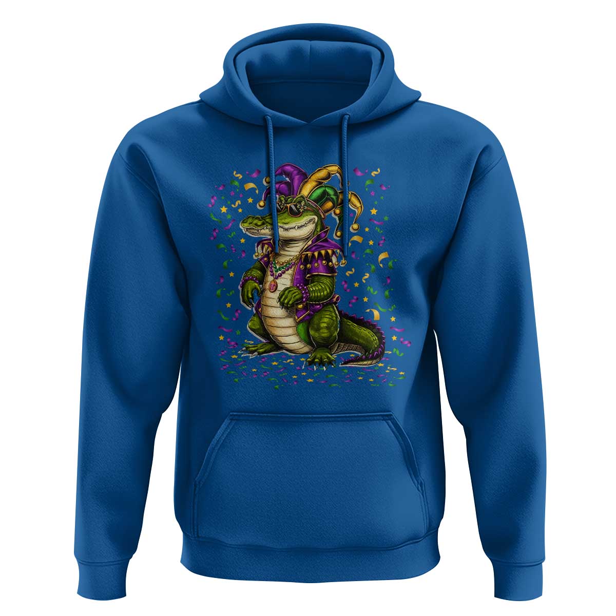 Mardigator Mardi Gras Hoodie Alligator Louisiana New Orleans Party Custume Beads - Wonder Print Shop