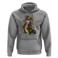 Mardigator Mardi Gras Hoodie Alligator Louisiana New Orleans Party Custume Beads - Wonder Print Shop