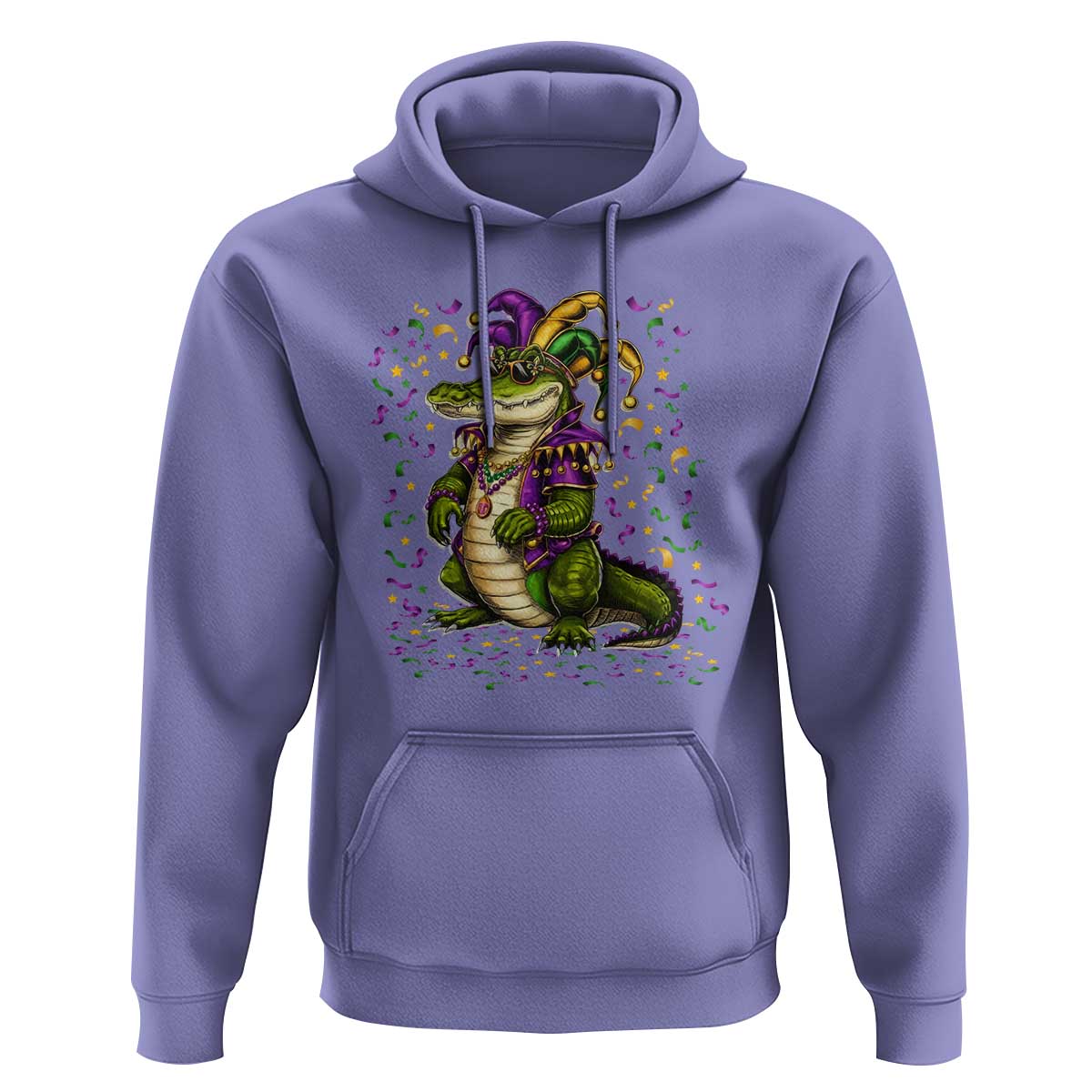 Mardigator Mardi Gras Hoodie Alligator Louisiana New Orleans Party Custume Beads - Wonder Print Shop