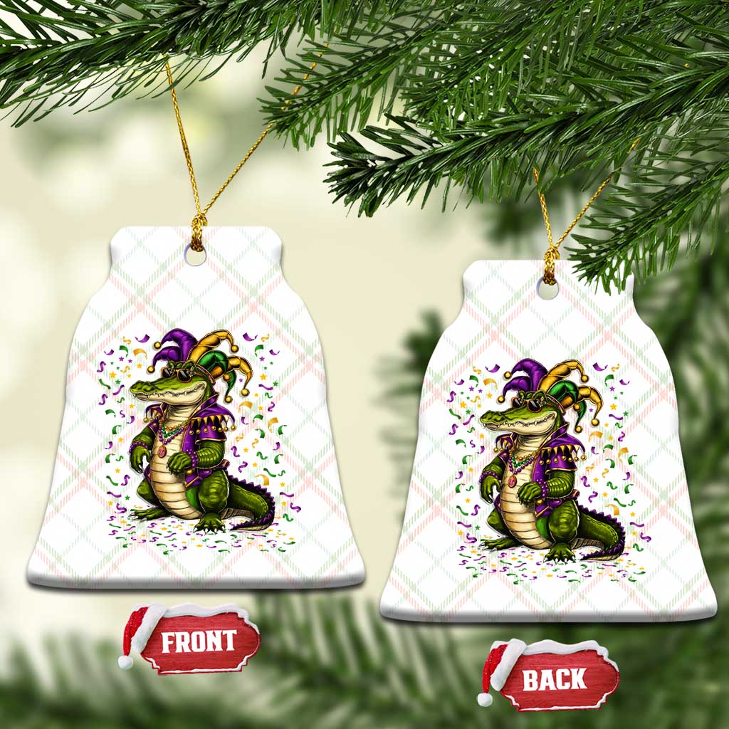 Mardigator Mardi Gras Ceramic Ornament Alligator Louisiana New Orleans Party Custume Beads - Wonder Print Shop