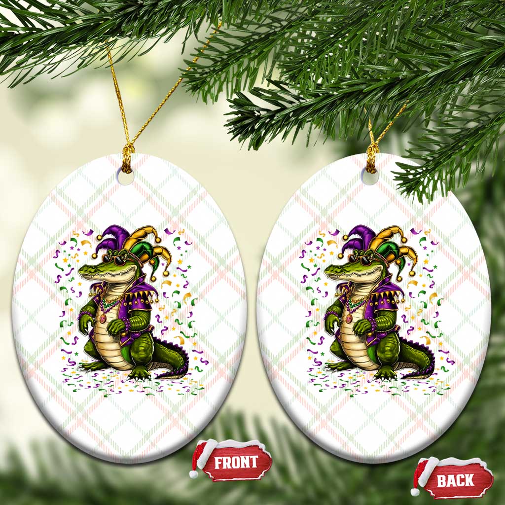 Mardigator Mardi Gras Ceramic Ornament Alligator Louisiana New Orleans Party Custume Beads - Wonder Print Shop