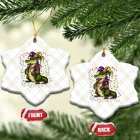 Mardigator Mardi Gras Ceramic Ornament Alligator Louisiana New Orleans Party Custume Beads - Wonder Print Shop