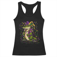Mardigator Mardi Gras Racerback Tank Top Alligator Louisiana New Orleans Party Custume Beads - Wonder Print Shop