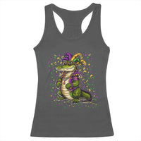 Mardigator Mardi Gras Racerback Tank Top Alligator Louisiana New Orleans Party Custume Beads - Wonder Print Shop