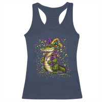 Mardigator Mardi Gras Racerback Tank Top Alligator Louisiana New Orleans Party Custume Beads - Wonder Print Shop