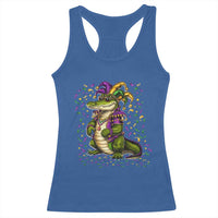 Mardigator Mardi Gras Racerback Tank Top Alligator Louisiana New Orleans Party Custume Beads - Wonder Print Shop
