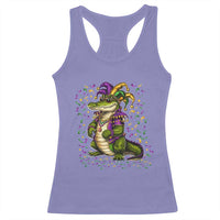 Mardigator Mardi Gras Racerback Tank Top Alligator Louisiana New Orleans Party Custume Beads - Wonder Print Shop