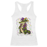 Mardigator Mardi Gras Racerback Tank Top Alligator Louisiana New Orleans Party Custume Beads - Wonder Print Shop