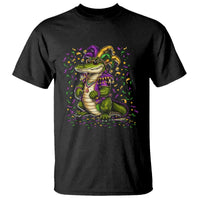 Mardigator Mardi Gras T Shirt Alligator Louisiana New Orleans Party Custume Beads - Wonder Print Shop