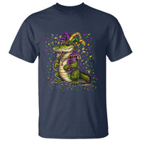 Mardigator Mardi Gras T Shirt Alligator Louisiana New Orleans Party Custume Beads - Wonder Print Shop