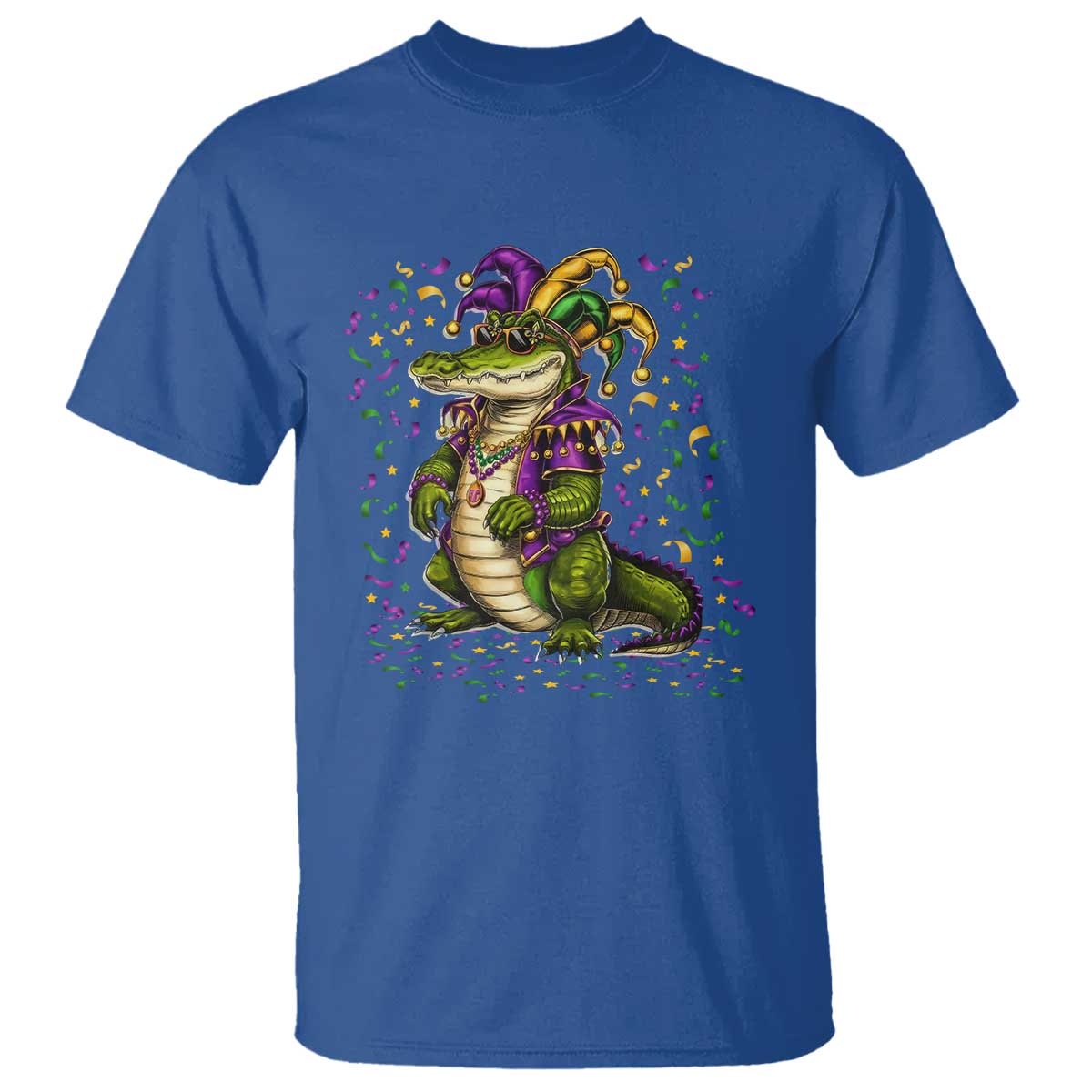 Mardigator Mardi Gras T Shirt Alligator Louisiana New Orleans Party Custume Beads - Wonder Print Shop