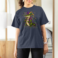 Mardigator Mardi Gras T Shirt For Women Alligator Louisiana New Orleans Party Custume Beads - Wonder Print Shop
