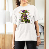 Mardigator Mardi Gras T Shirt For Women Alligator Louisiana New Orleans Party Custume Beads - Wonder Print Shop