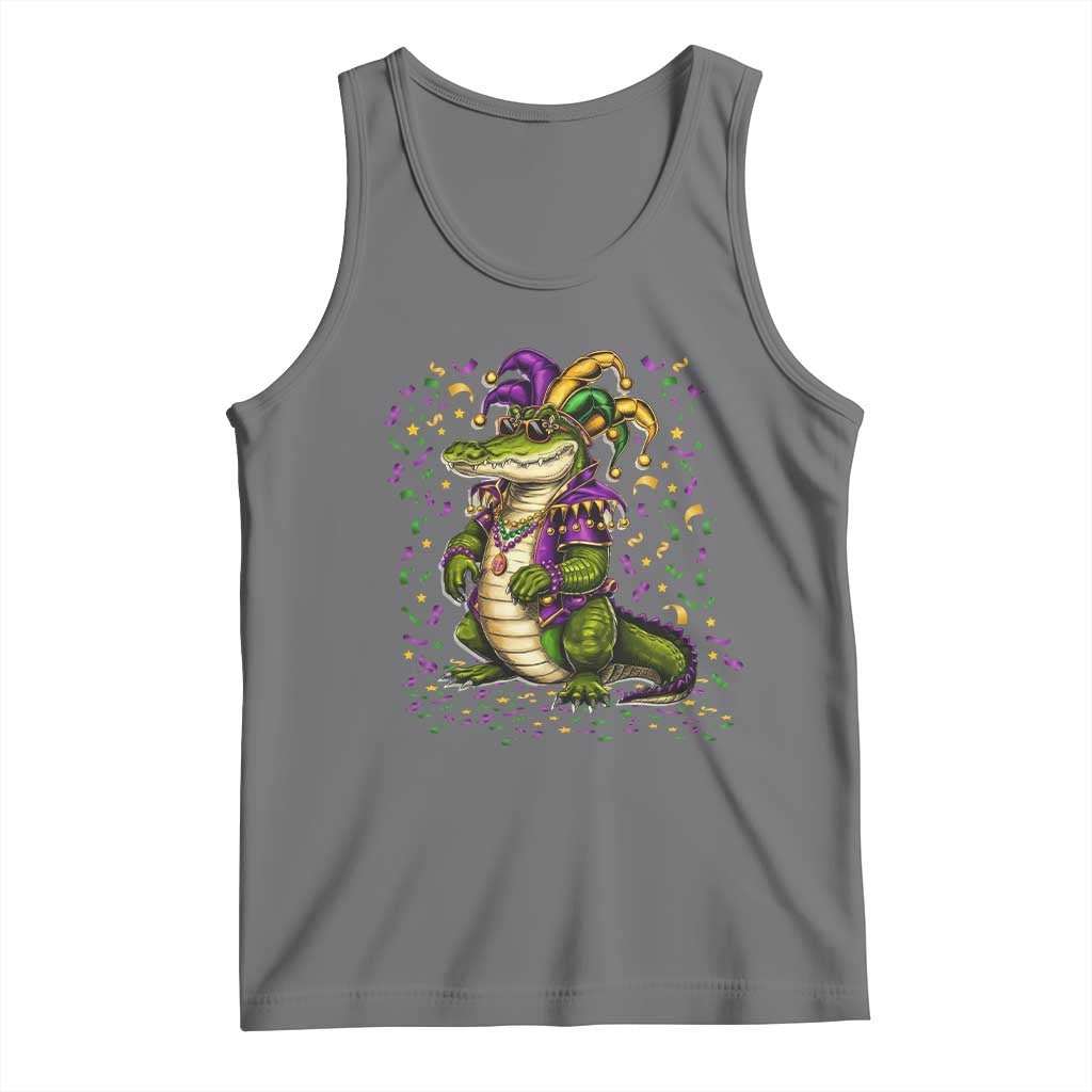 Mardigator Mardi Gras Tank Top Alligator Louisiana New Orleans Party Custume Beads - Wonder Print Shop