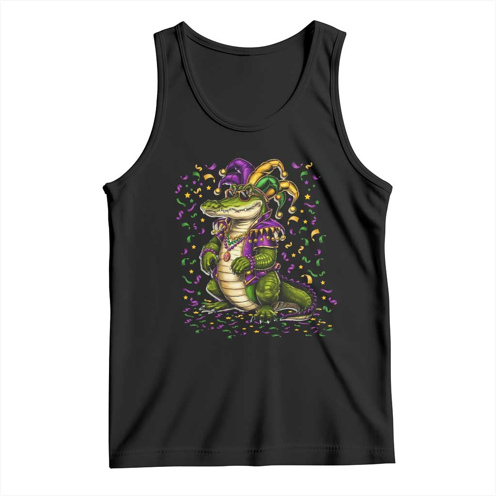 Mardigator Mardi Gras Tank Top Alligator Louisiana New Orleans Party Custume Beads - Wonder Print Shop
