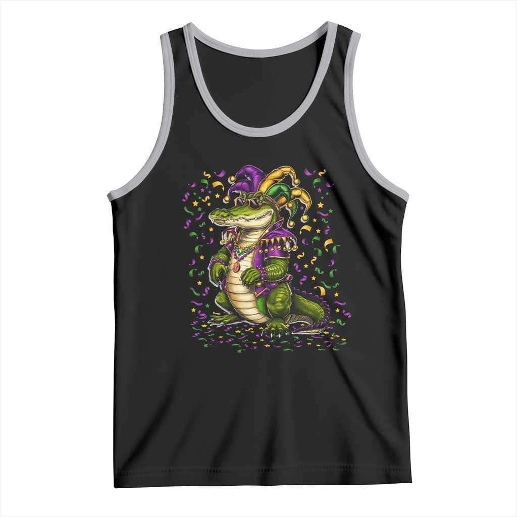 Mardigator Mardi Gras Tank Top Alligator Louisiana New Orleans Party Custume Beads - Wonder Print Shop
