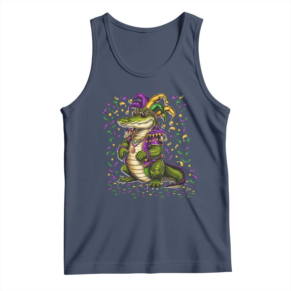 Mardigator Mardi Gras Tank Top Alligator Louisiana New Orleans Party Custume Beads - Wonder Print Shop