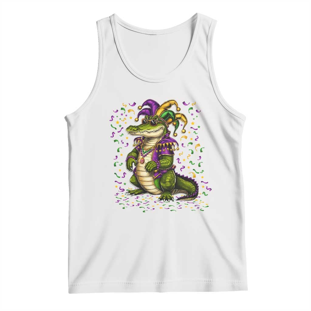 Mardigator Mardi Gras Tank Top Alligator Louisiana New Orleans Party Custume Beads - Wonder Print Shop