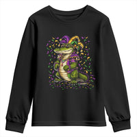 Mardigator Mardi Gras Youth Sweatshirt Alligator Louisiana New Orleans Party Custume Beads - Wonder Print Shop