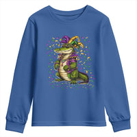 Mardigator Mardi Gras Youth Sweatshirt Alligator Louisiana New Orleans Party Custume Beads - Wonder Print Shop