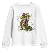 Mardigator Mardi Gras Youth Sweatshirt Alligator Louisiana New Orleans Party Custume Beads - Wonder Print Shop