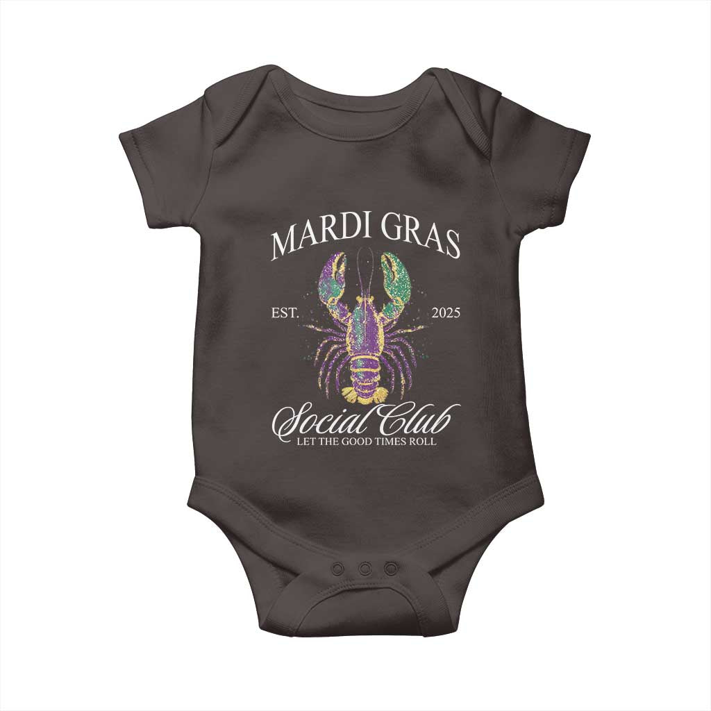 Mardi Gras Baby Onesie The Carnival Social Club Louisiana Crawfish Glitter Print