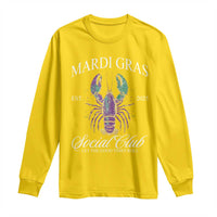 Mardi Gras Long Sleeve Shirt The Carnival Social Club Louisiana Crawfish Glitter Print