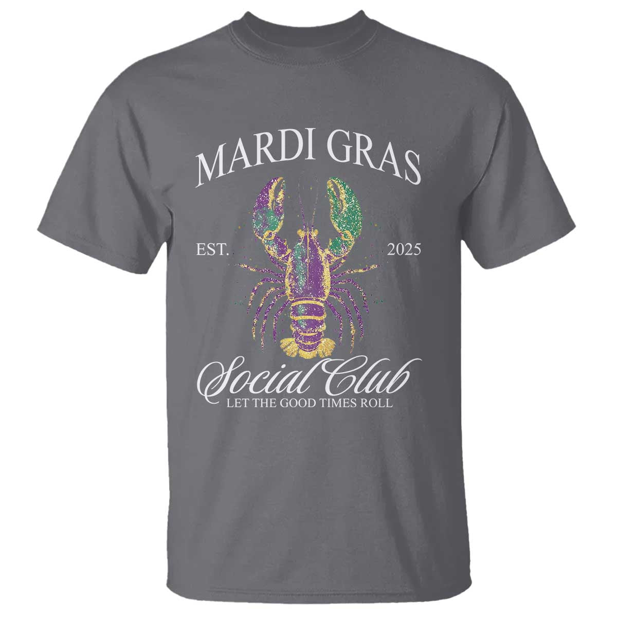 Mardi Gras T Shirt The Carnival Social Club Louisiana Crawfish Glitter Print