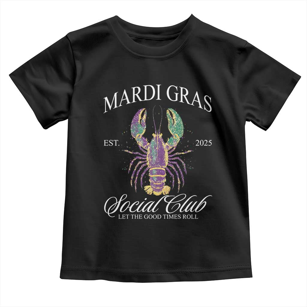 Mardi Gras Toddler T Shirt The Carnival Social Club Louisiana Crawfish Glitter Print