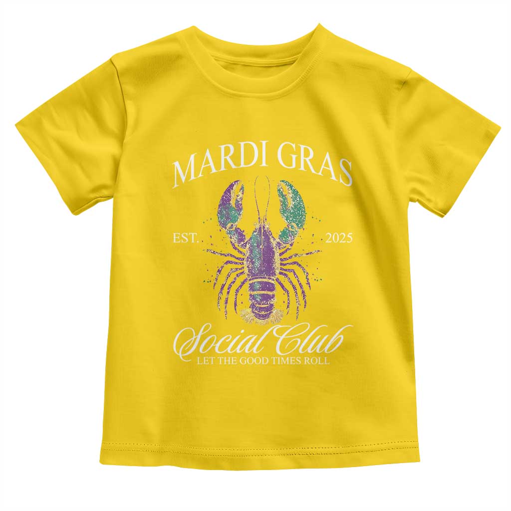 Mardi Gras Toddler T Shirt The Carnival Social Club Louisiana Crawfish Glitter Print
