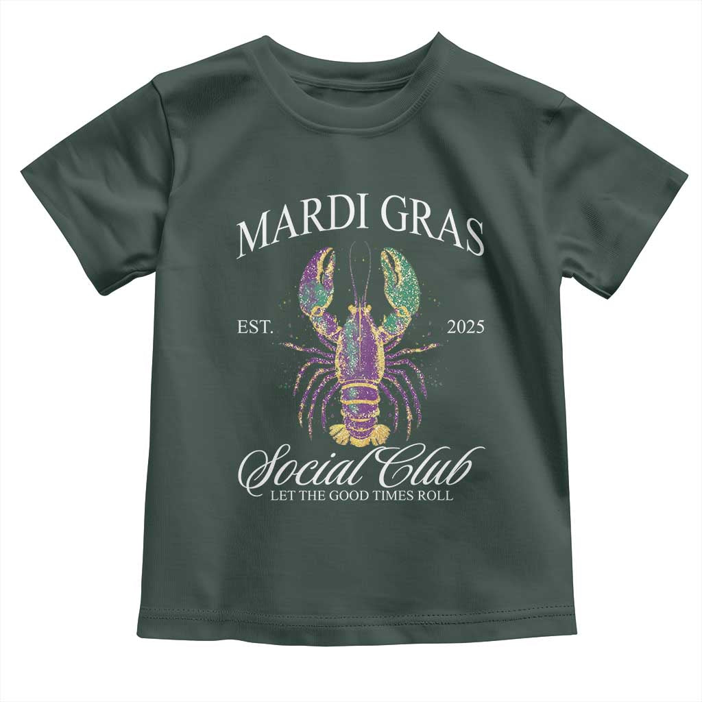 Mardi Gras Toddler T Shirt The Carnival Social Club Louisiana Crawfish Glitter Print