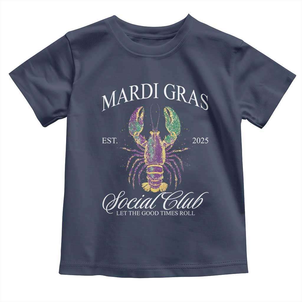 Mardi Gras Toddler T Shirt The Carnival Social Club Louisiana Crawfish Glitter Print