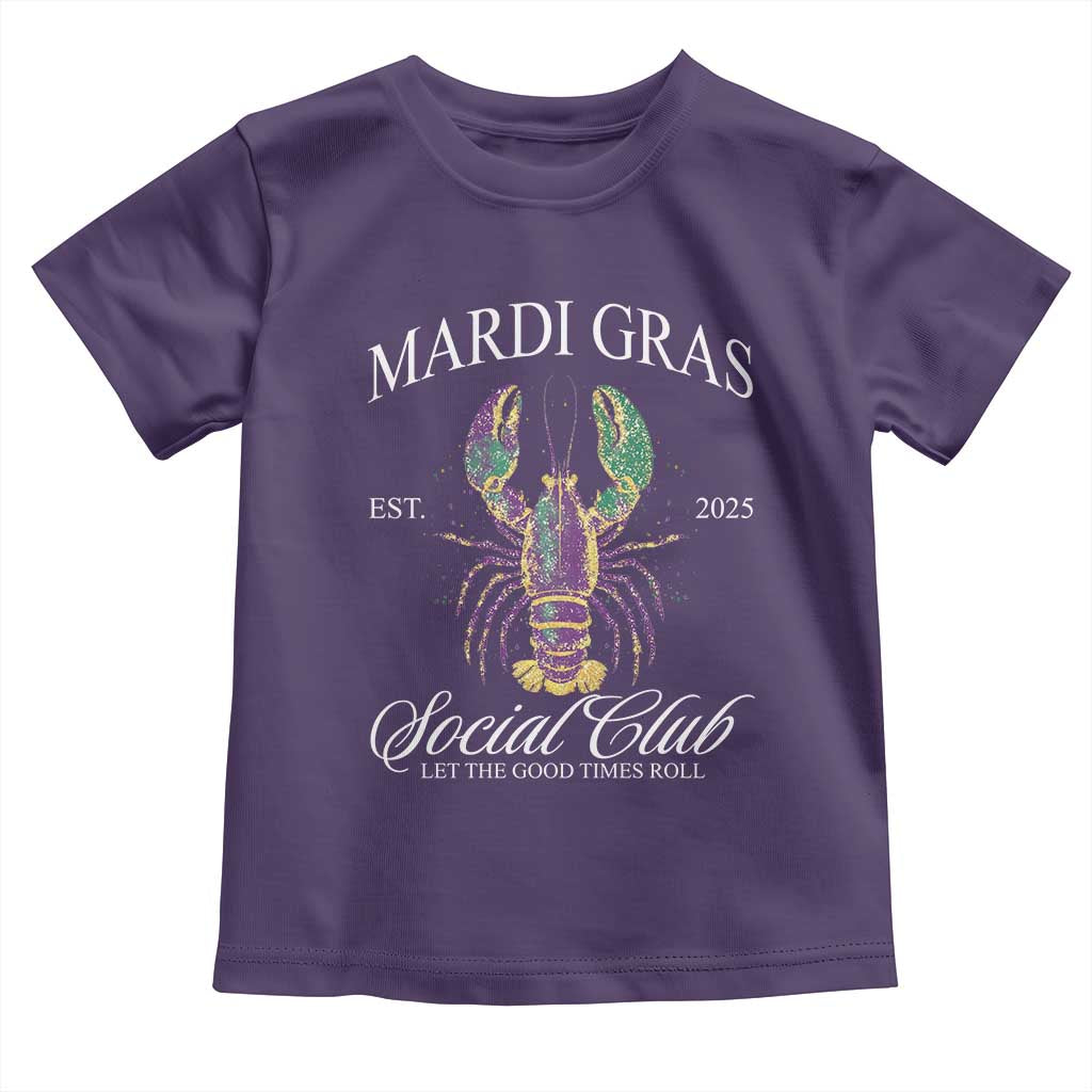 Mardi Gras Toddler T Shirt The Carnival Social Club Louisiana Crawfish Glitter Print
