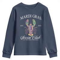 Mardi Gras Youth Sweatshirt The Carnival Social Club Louisiana Crawfish Glitter Print