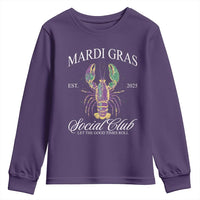 Mardi Gras Youth Sweatshirt The Carnival Social Club Louisiana Crawfish Glitter Print