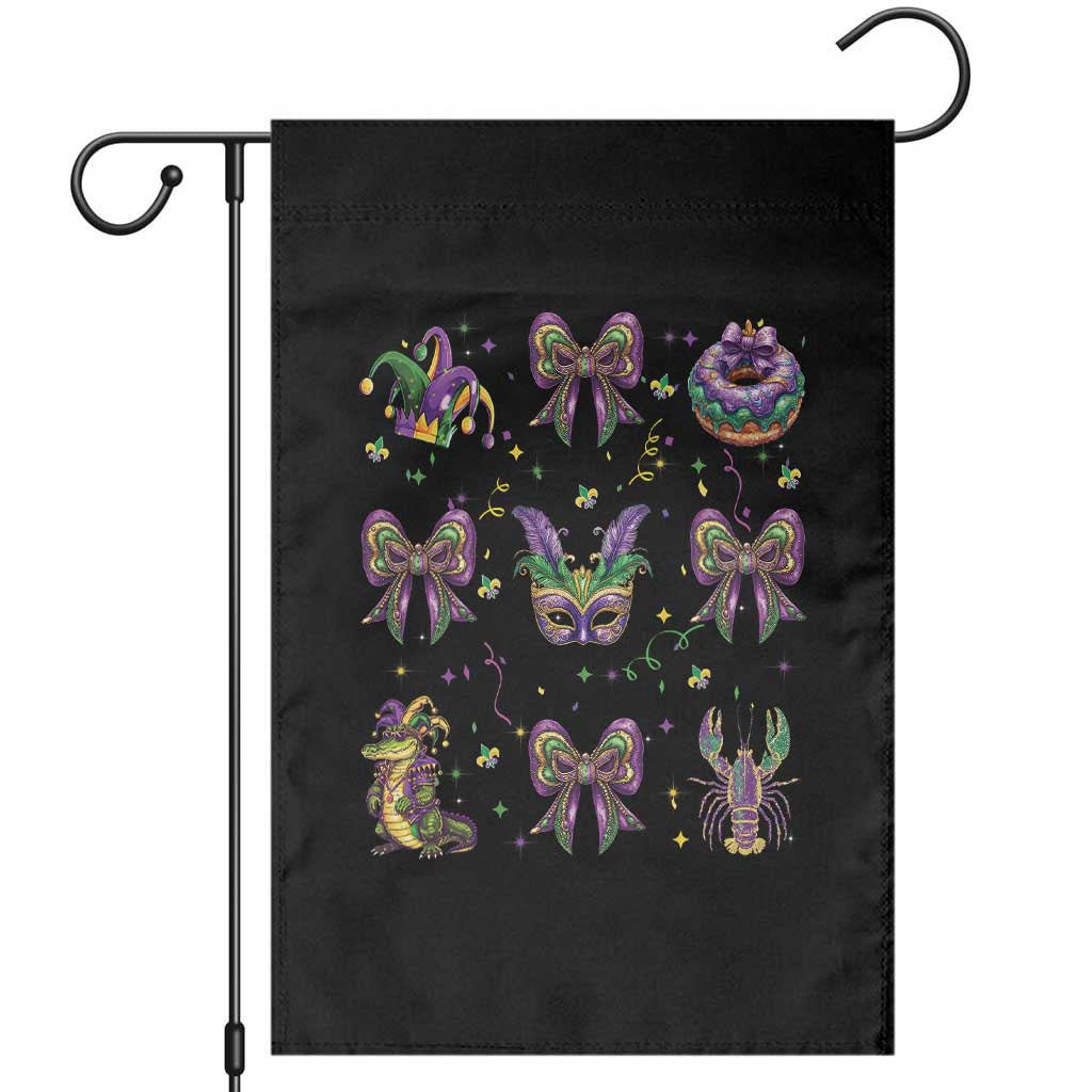 Mardi Gras Coquette Garden Flag Glitter Print Louisiana New Orleans Party Custume Beads - Wonder Print Shop