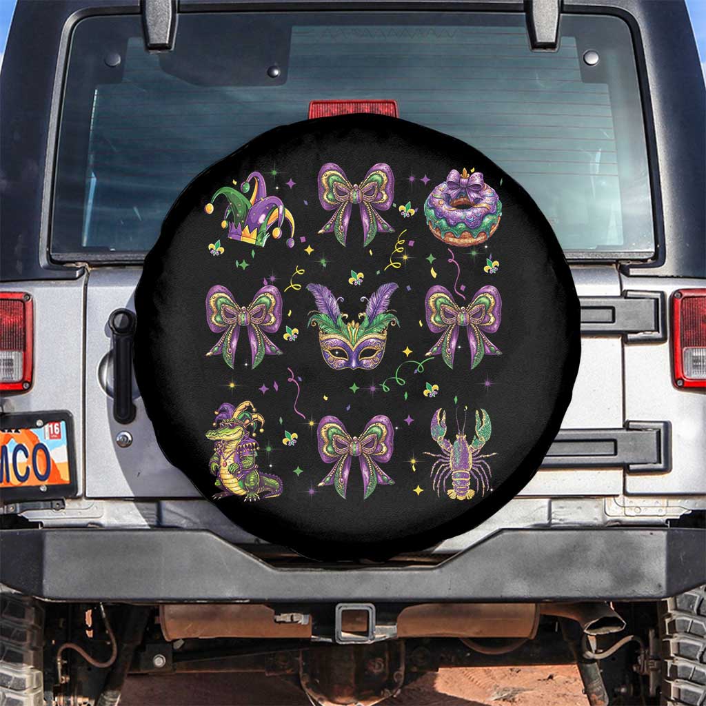 Mardi Gras Coquette Spare Tire Cover Glitter Print Louisiana New Orleans Party Custume Beads - Wonder Print Shop