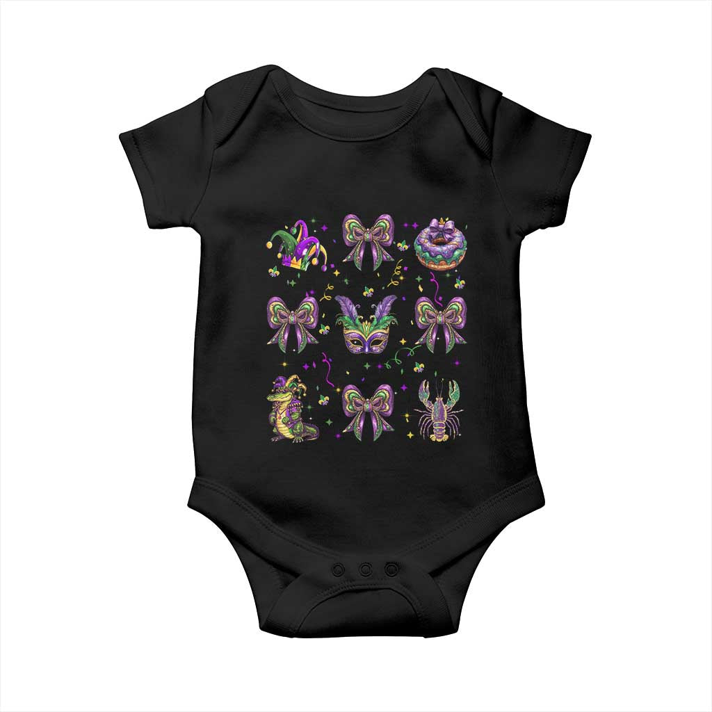 Mardi Gras Coquette Baby Onesie Glitter Print Louisiana New Orleans Party Custume Beads - Wonder Print Shop